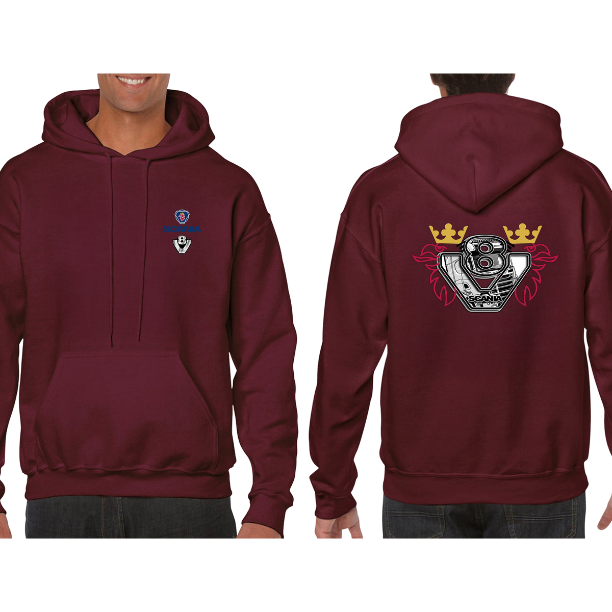 Scania V8 Hoodie – Blue/Yellow Red – product image 16