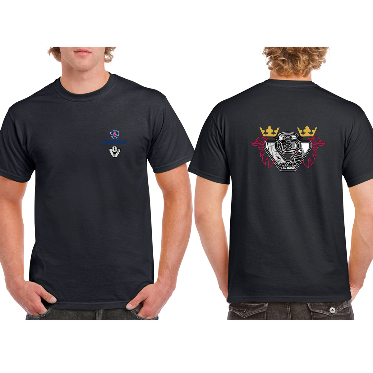 Scania V8 Power Tee – Blue/Yellow Red – product image