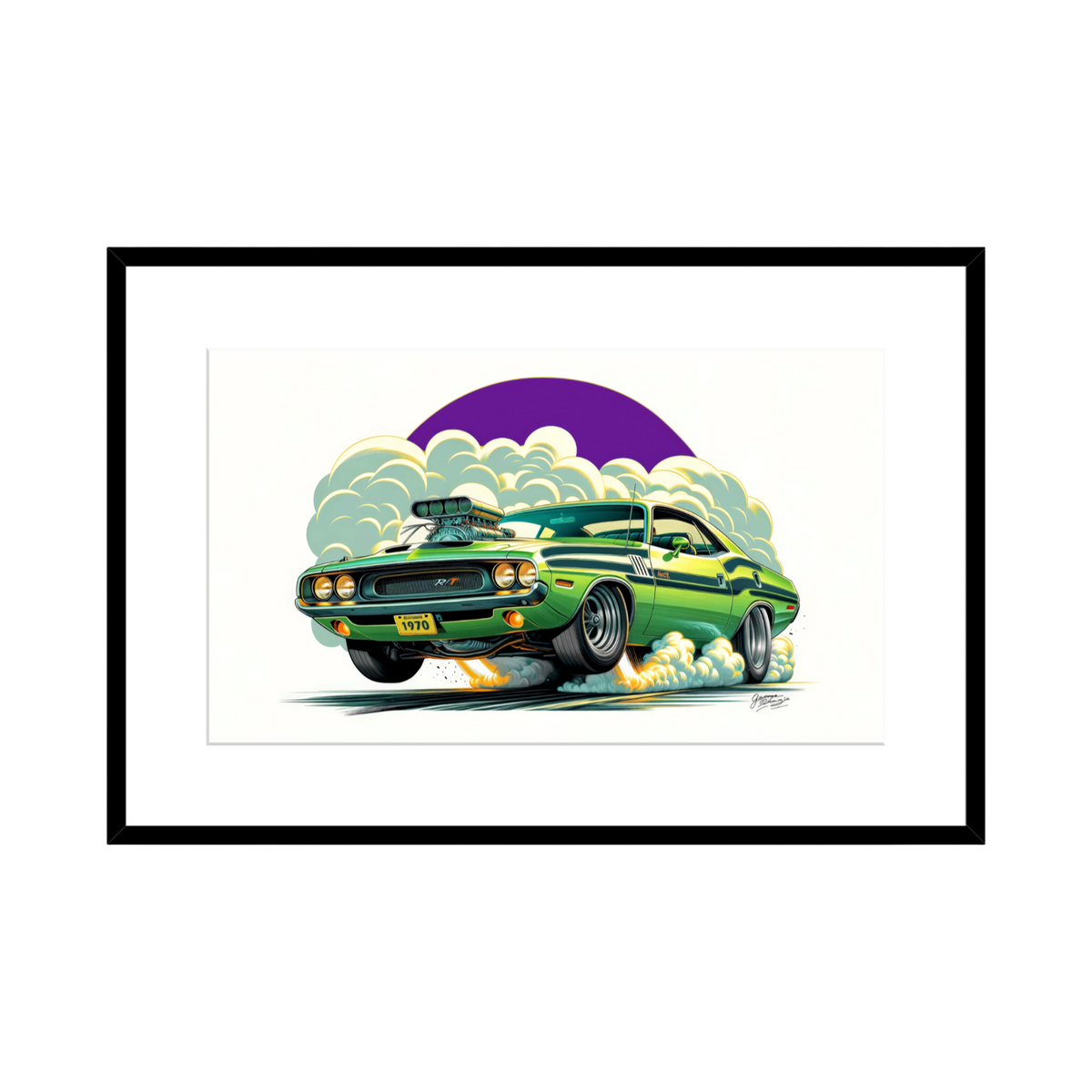 1970 Dodge Challenger MOPAR or NO CAR Wall Art – 2 Size Options – product image