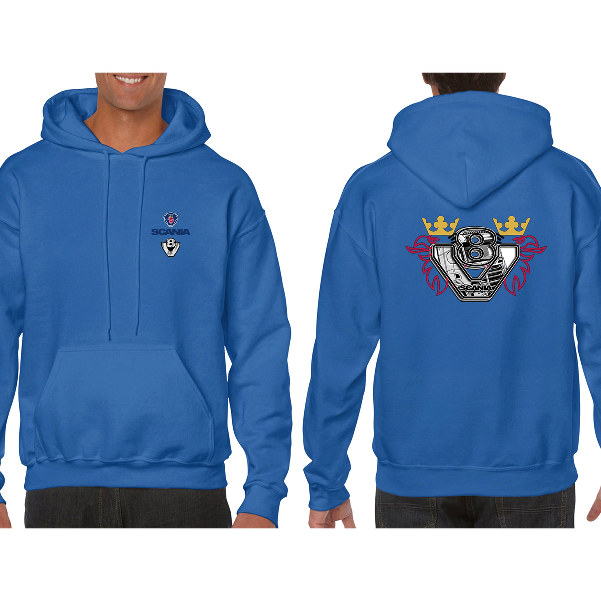 Scania V8 Hoodie – Blue/Yellow Red – product image 14