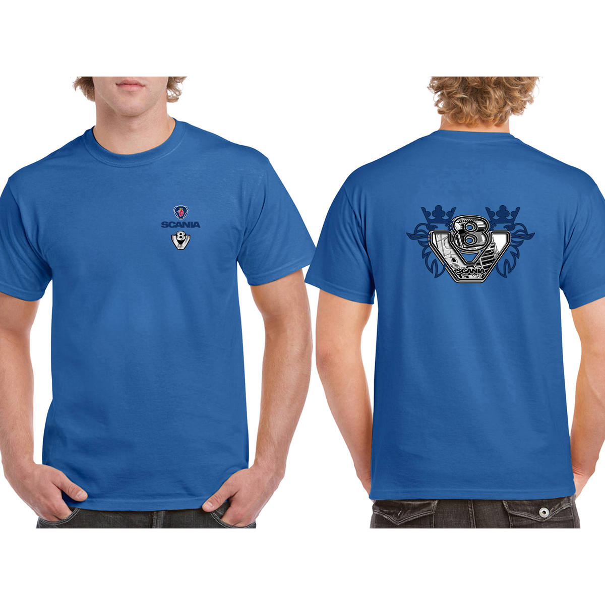 Scania V8 Power Tee – Blue/Yellow Red – product image 13