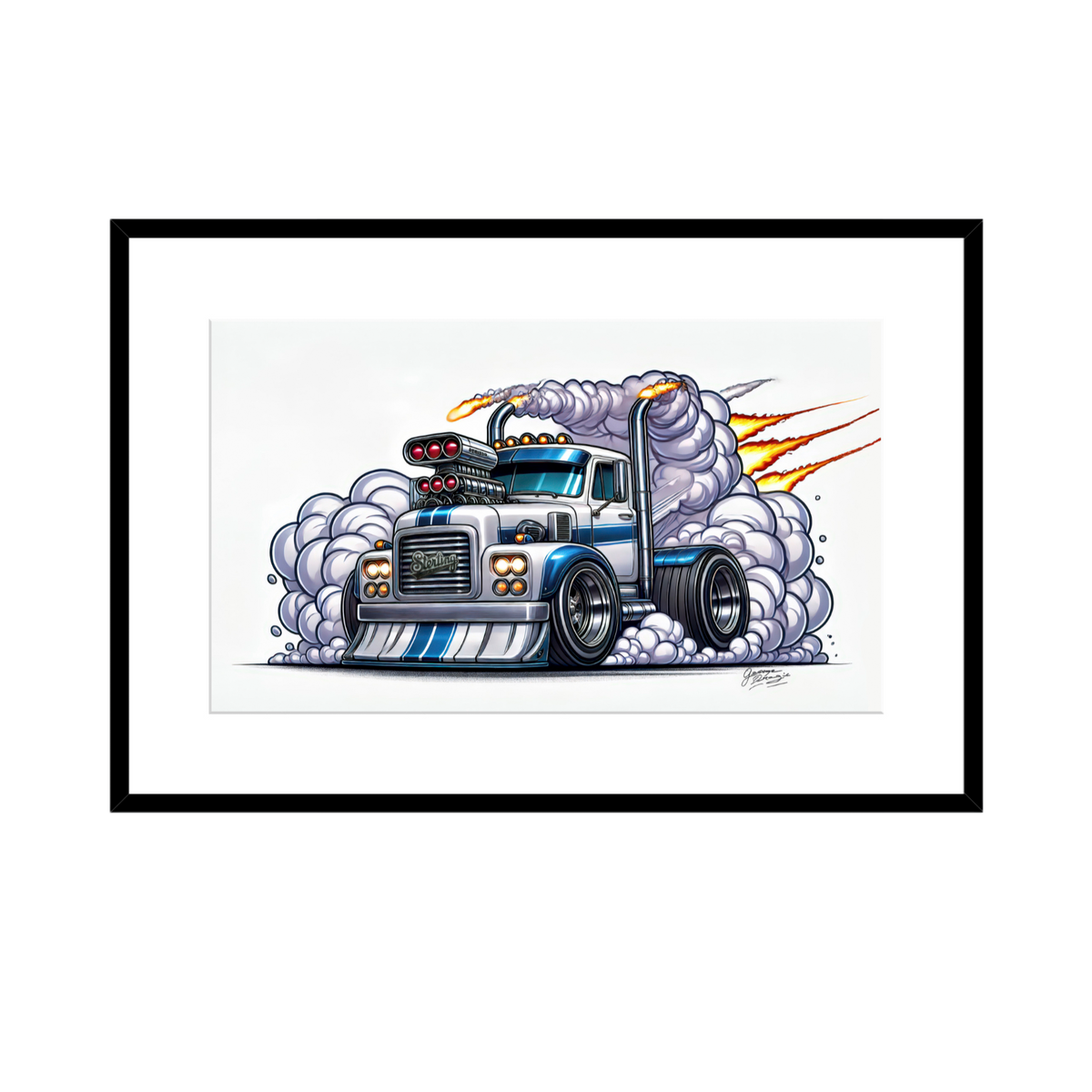 1953 Sterling R Burnout Print Framed Image 60x90cm – 2 Size Options – product image