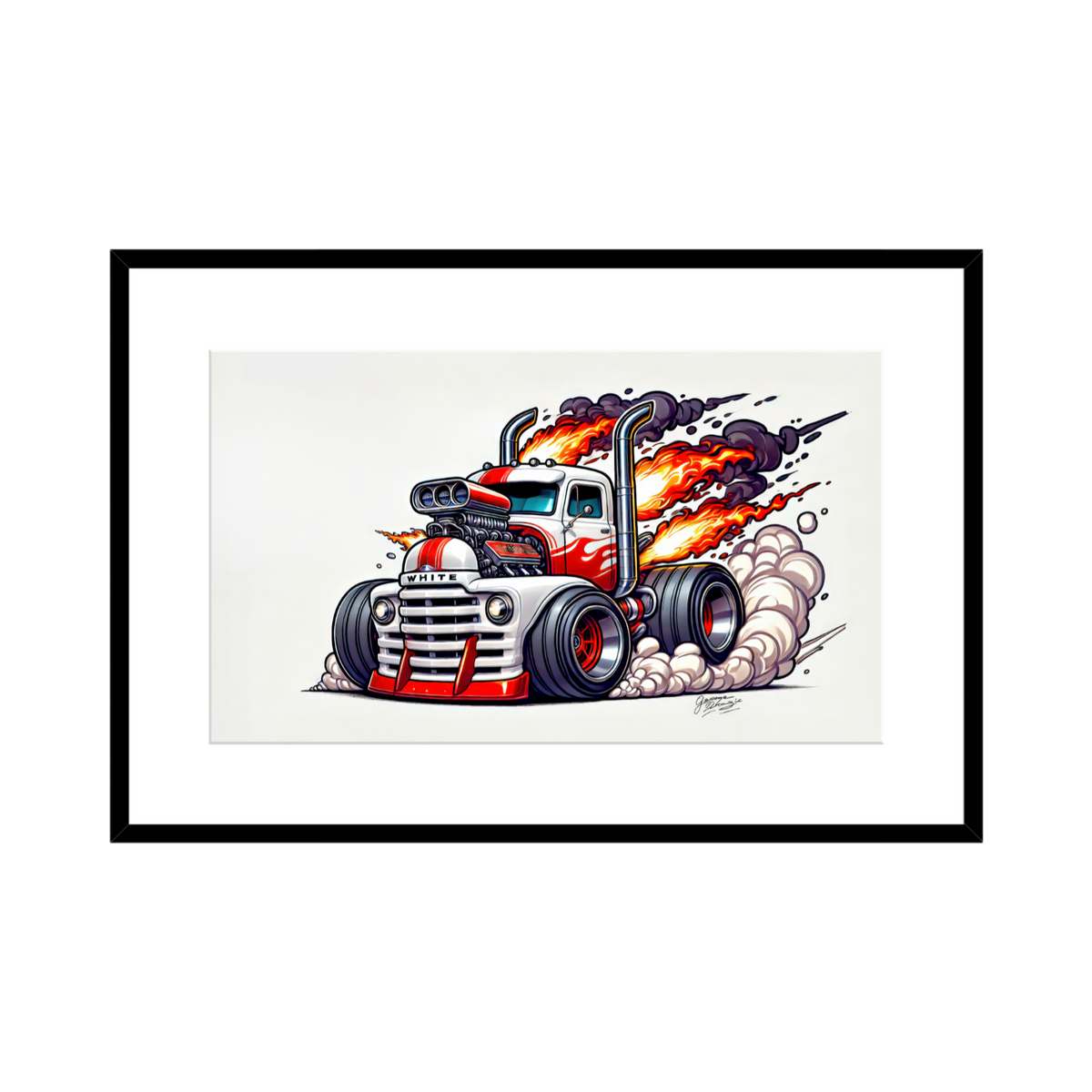 1951 White WC22PLT – Vintage Semi Truck Wall Art – 2 Size Options – product image