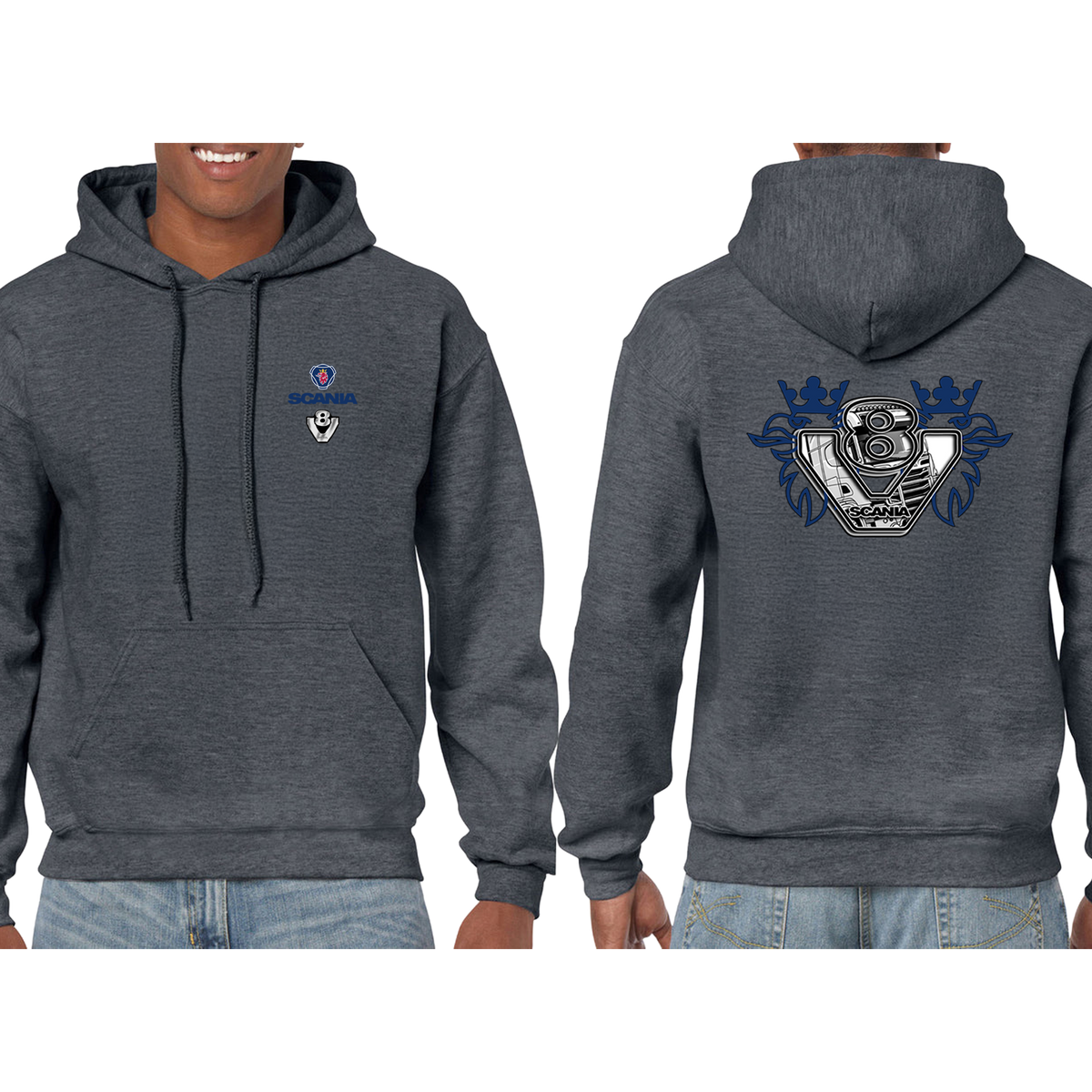 Scania V8 Hoodie – Blue/Yellow Red – product image 5