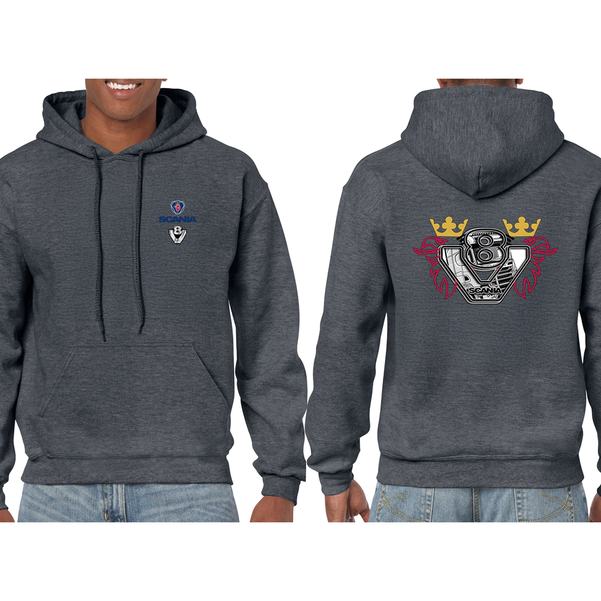 Scania V8 Hoodie – Blue/Yellow Red – product image 6