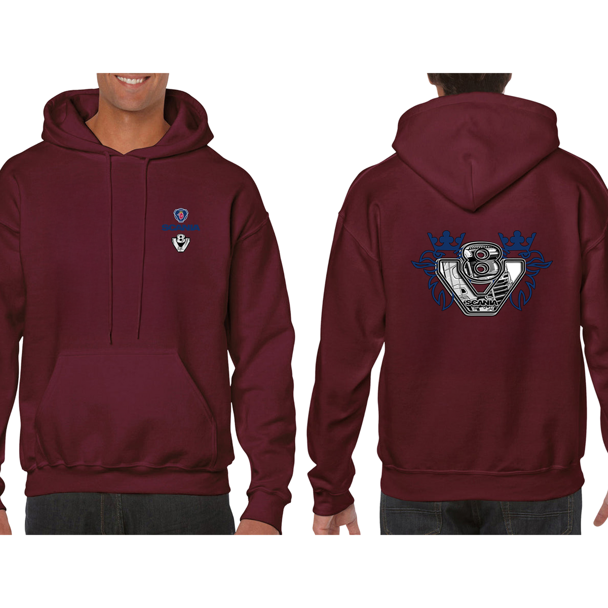 Scania V8 Hoodie – Blue/Yellow Red – product image 15