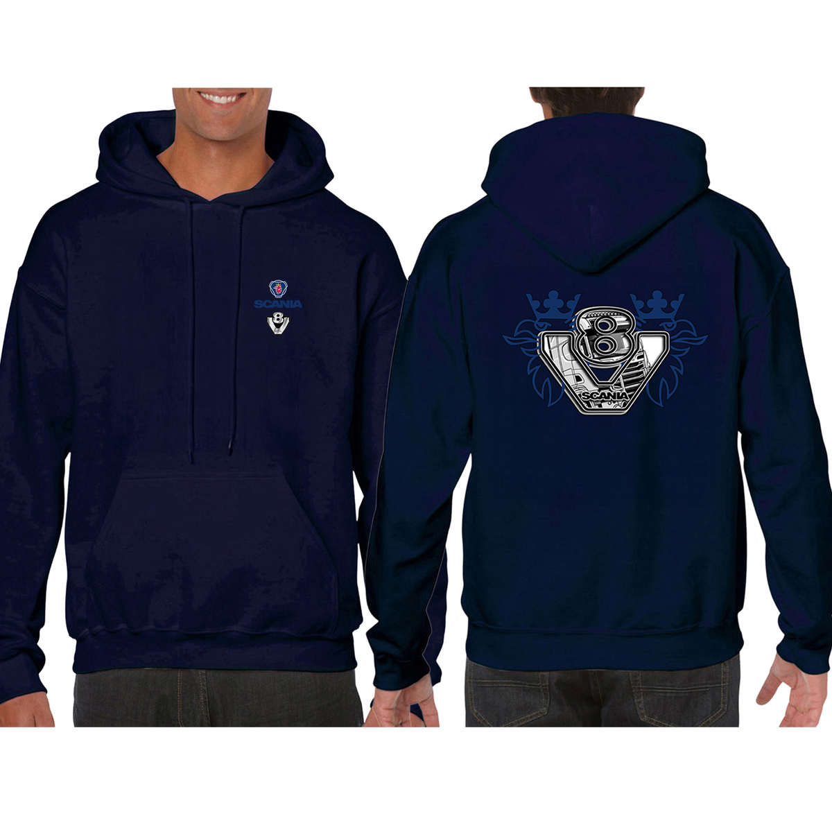 Scania V8 Hoodie – Blue/Yellow Red – product image 7