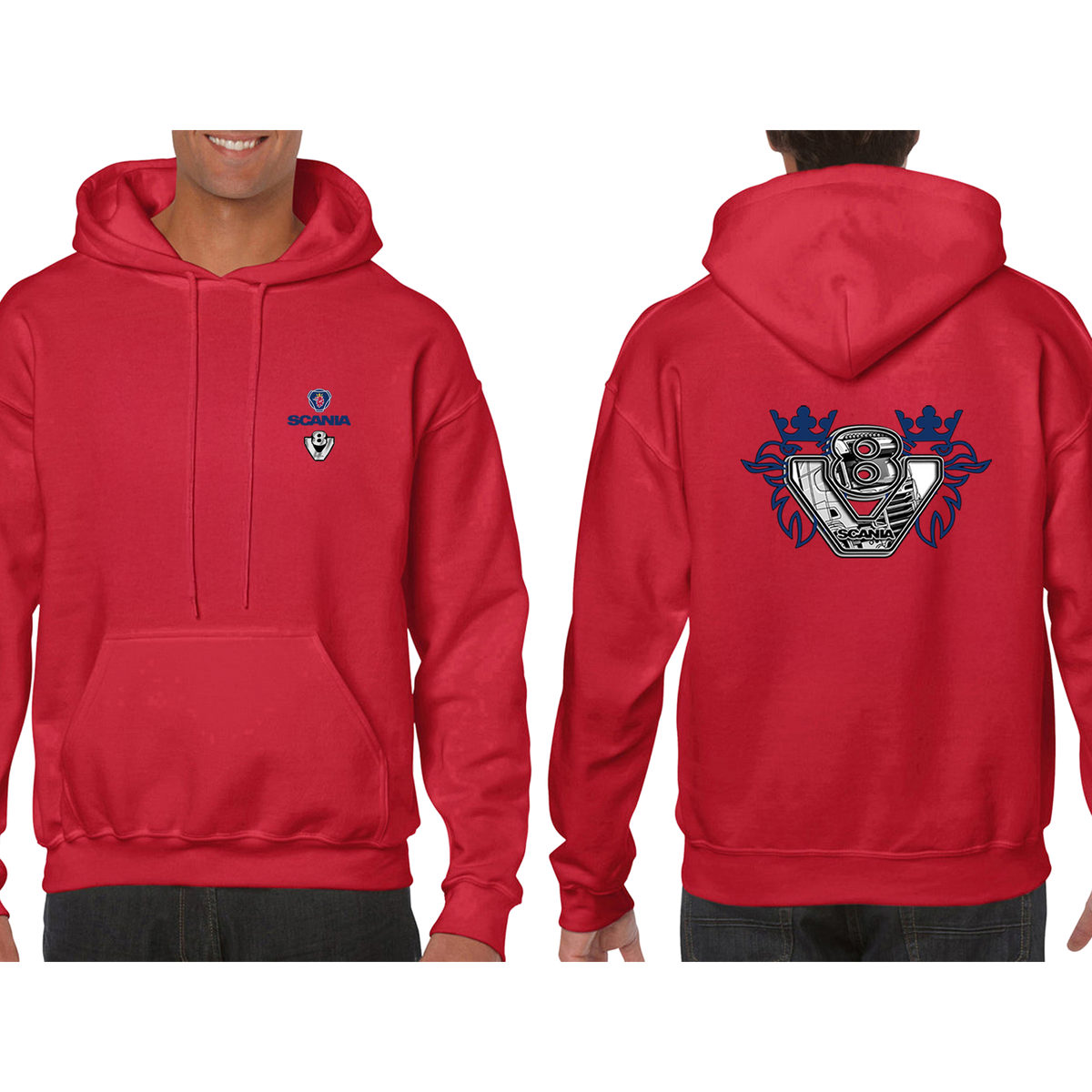 Scania V8 Hoodie – Blue/Yellow Red – product image 9