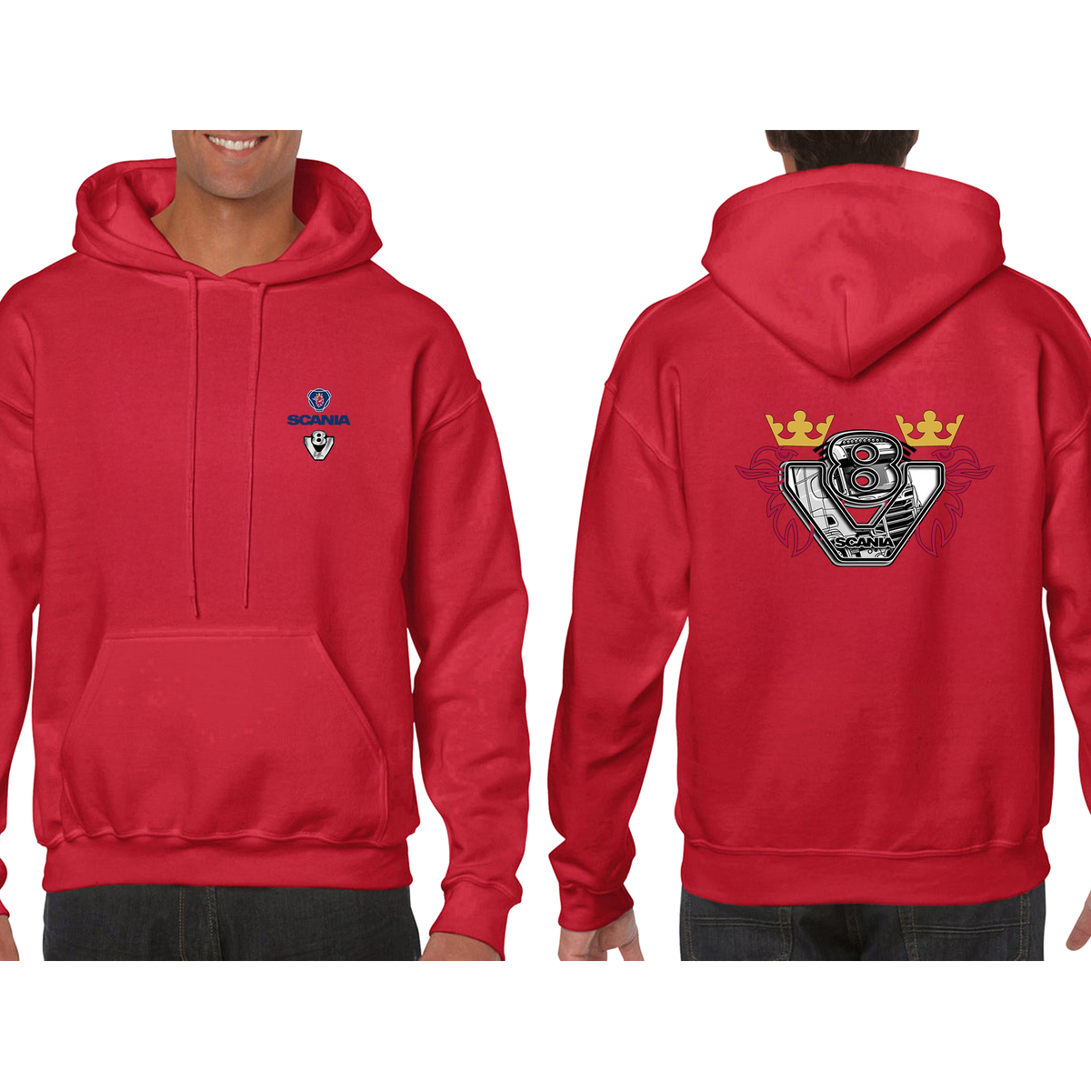 Scania V8 Hoodie – Blue/Yellow Red – product image 10