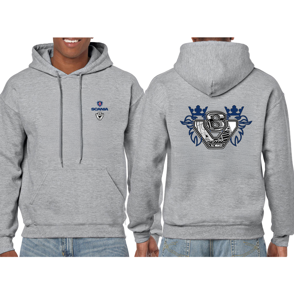 Scania V8 Hoodie – Blue/Yellow Red – product image 12