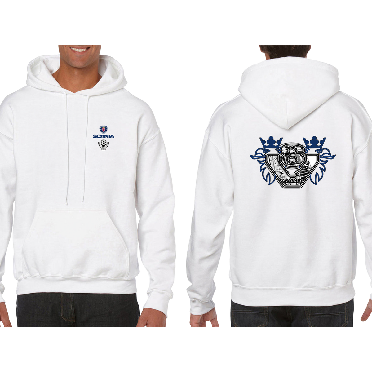 Scania V8 Hoodie – Blue/Yellow Red – product image 3