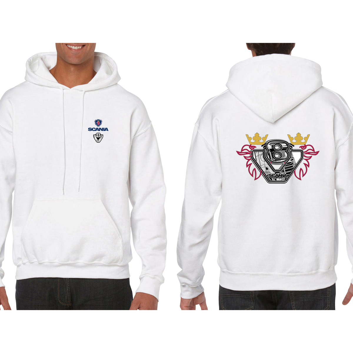 Scania V8 Hoodie – Blue/Yellow Red – product image 4
