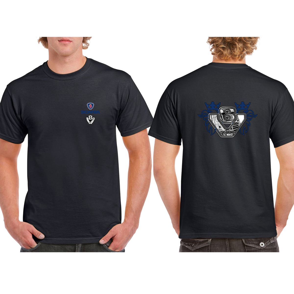 Scania V8 Power Tee – Blue/Yellow Red – product image 2
