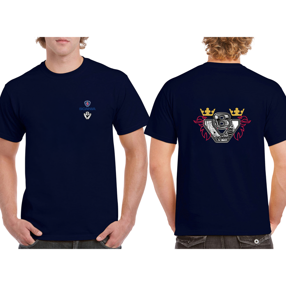 Scania V8 Power Tee – Blue/Yellow Red – product image 3