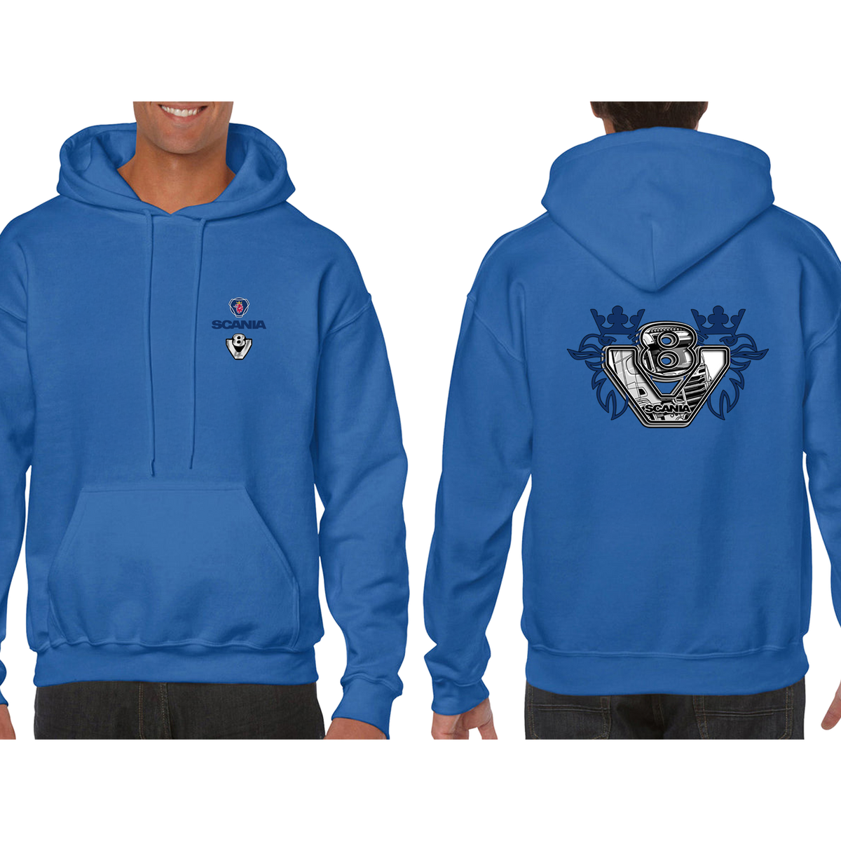 Scania V8 Hoodie – Blue/Yellow Red – product image 13