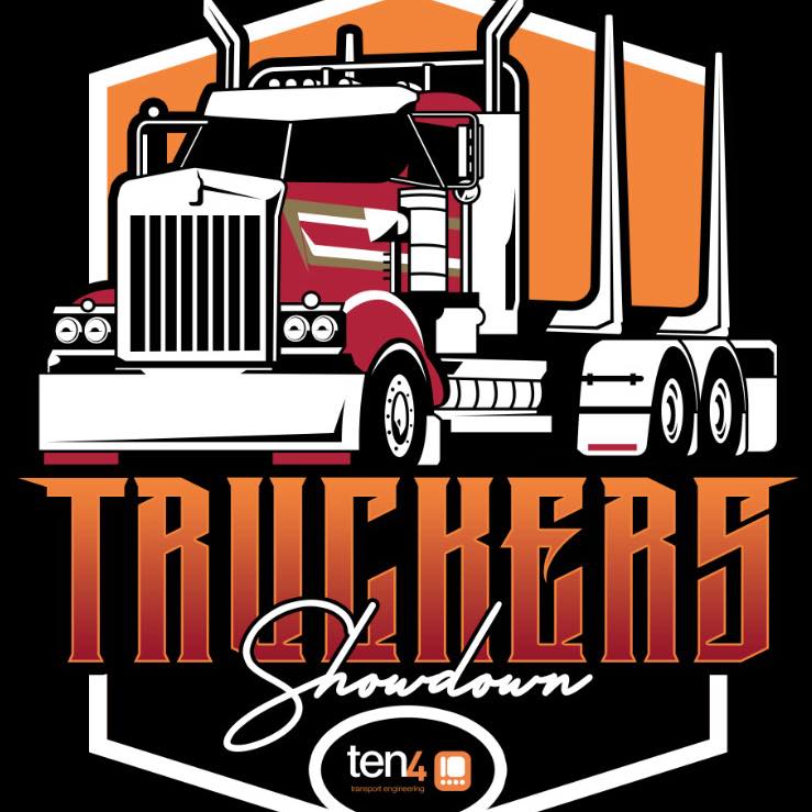 Truckers Showdown 2026 event logo featuring a stylised truck on a black background.