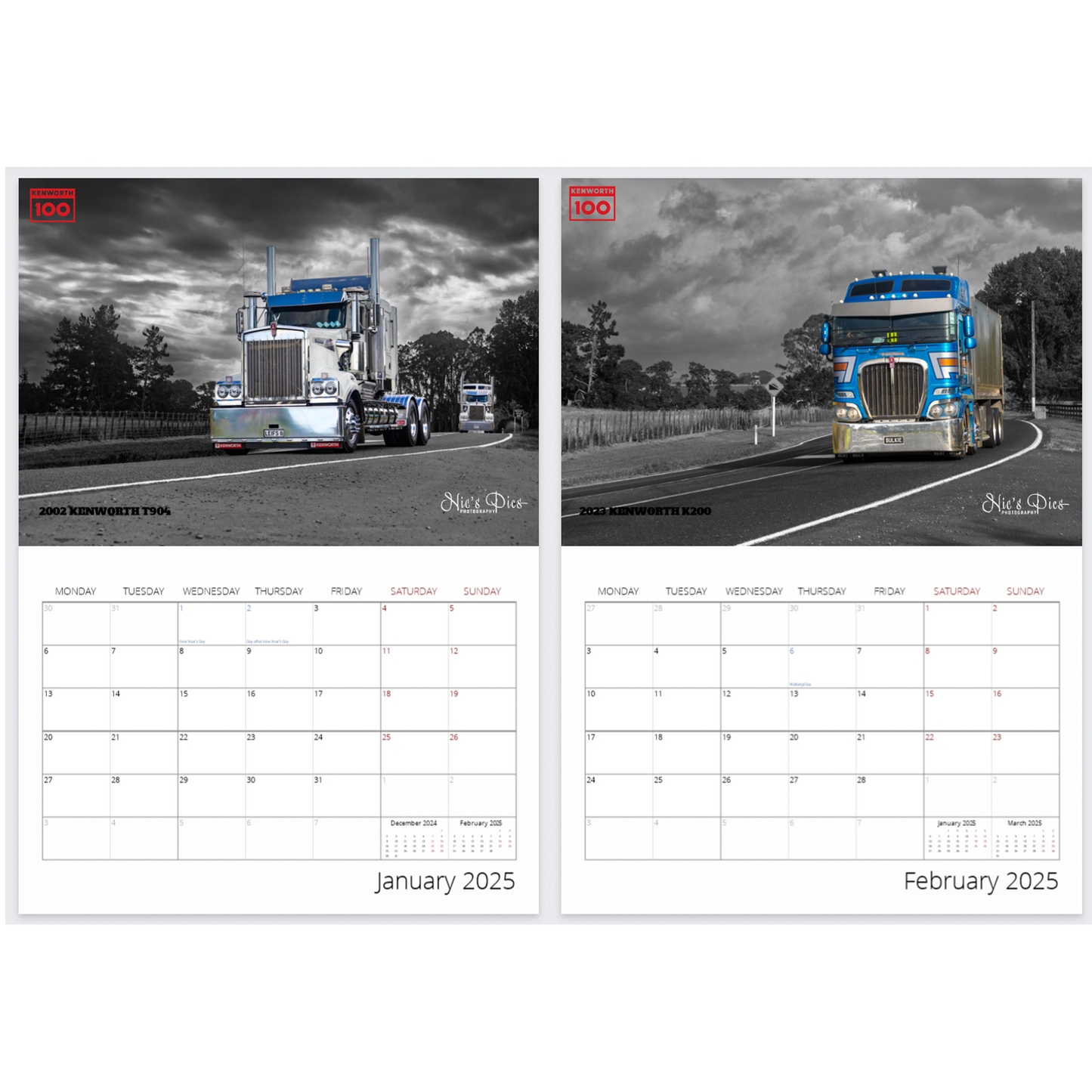 2025 K100 Truck Show Calendar - Premium