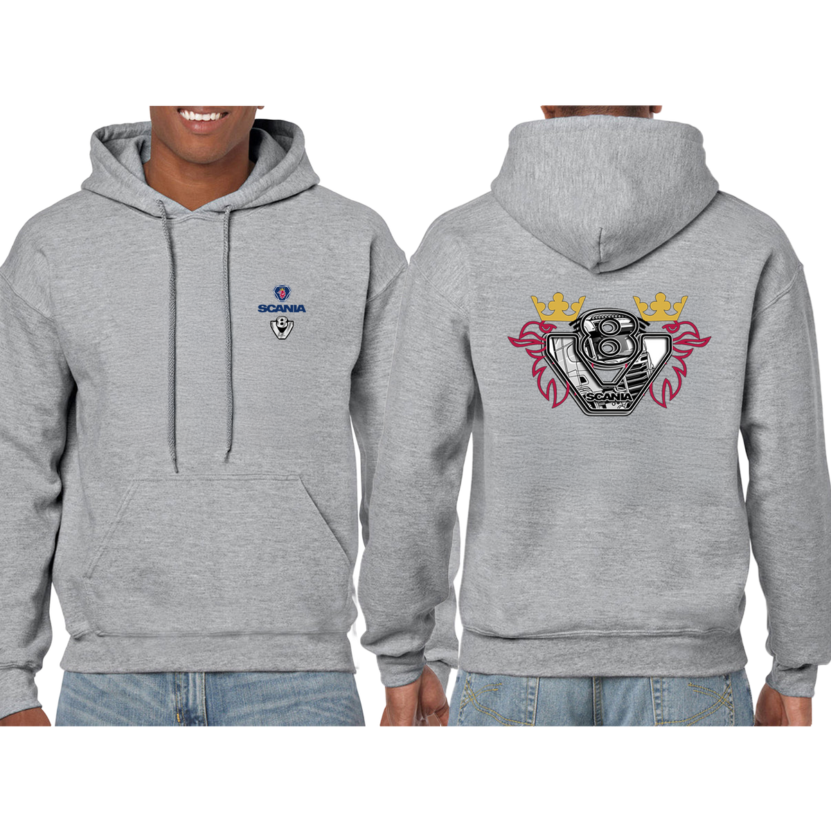 Scania V8 Hoodie – Blue/Yellow Red – product image 11