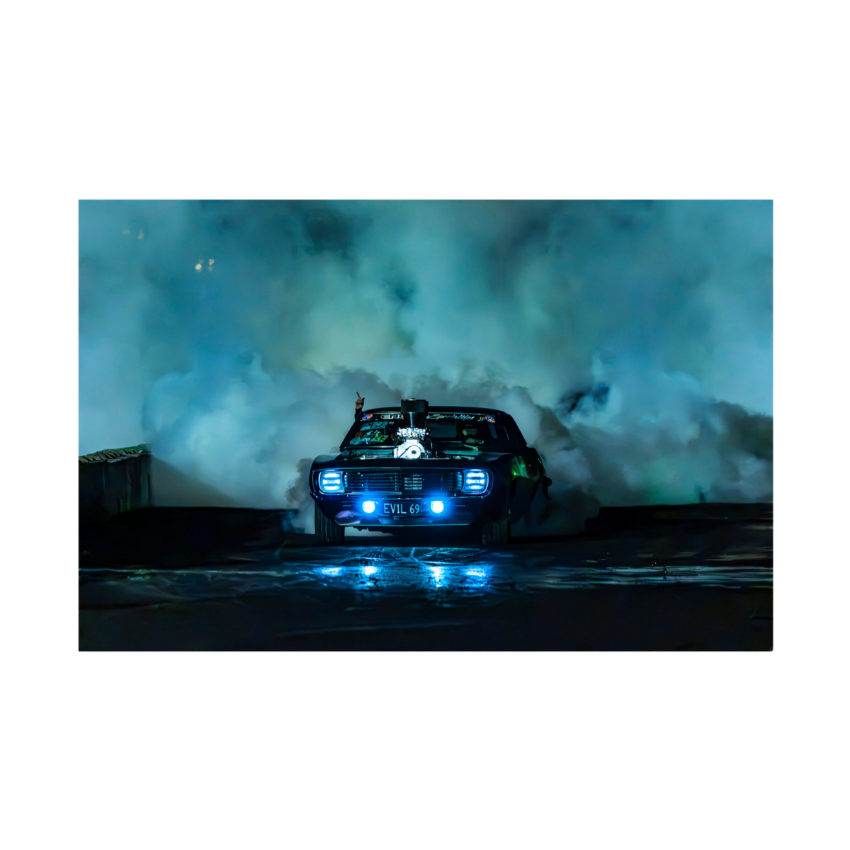 1969 Chevrolet Camaro Burnout Wall Art Print - Canvas, Framed Print or Posters