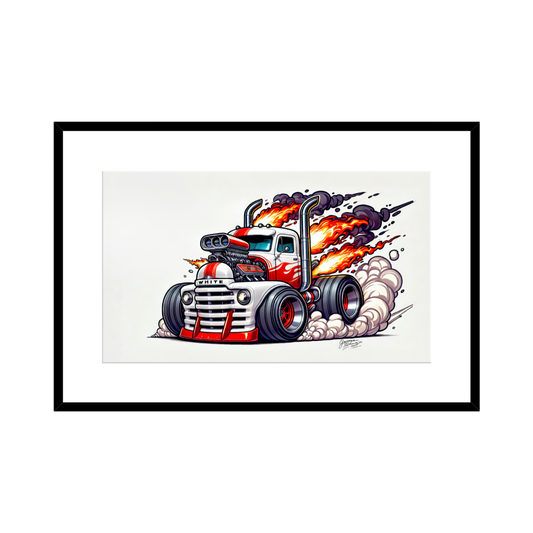 1951 White WC22PLT – Vintage Semi Truck Wall Art – 2 Size Options – product image