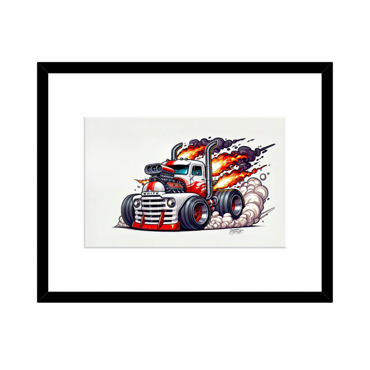 1951 White WC22PLT – Vintage Semi Truck Wall Art – 2 Size Options – product image 2